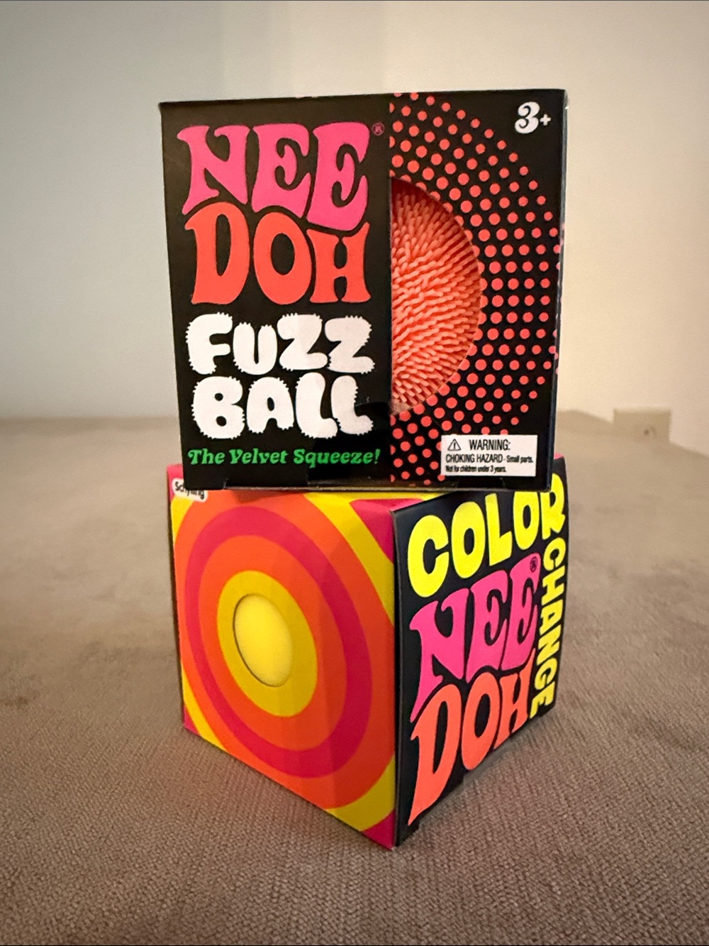 Needoh Fuzz Ball The Velvet Squeeze! & Color Change | New